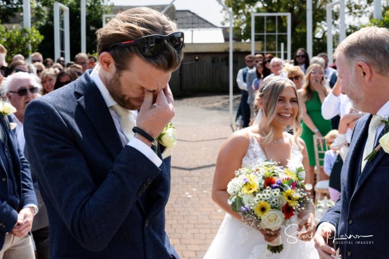 Tears from the groom