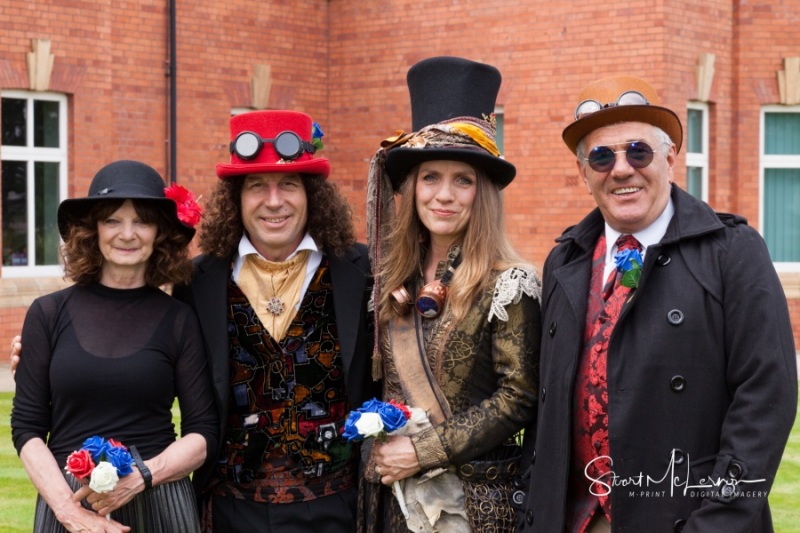 Steampunk wedding guests