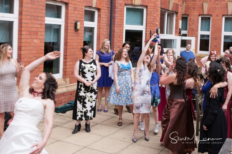 Catching the bouquet at Cheadle House