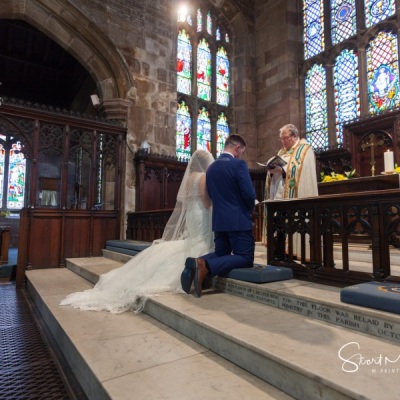 Wedding ceremony at St Mary's, Sandbach