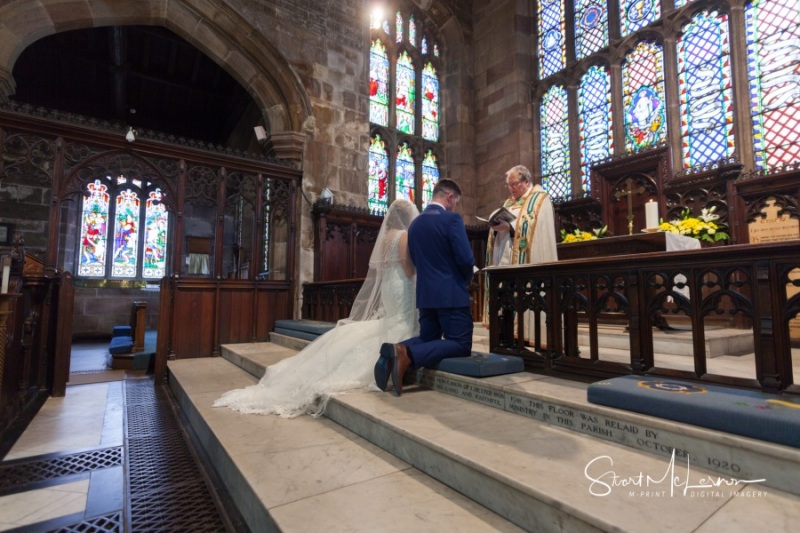 Wedding ceremony at St Mary's, Sandbach