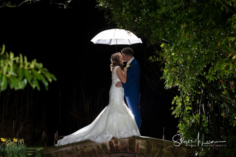 Umbrella shot in the rain at Cranage Hall