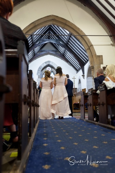 Bridesmaids in church