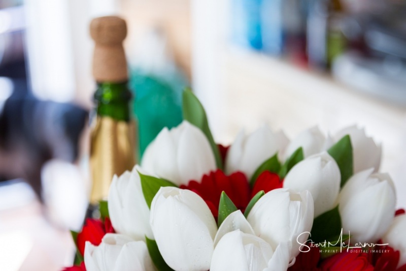 Champagne and flowers