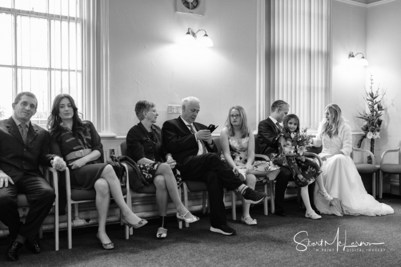 In the waiting room at Stockport Town Hall