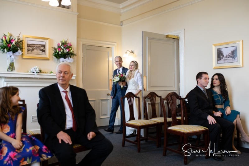 Entering the Robert Hyde Room at Stockport Town Hall