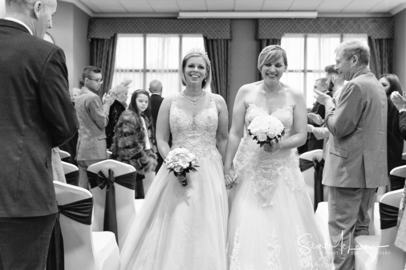 Two brides together at The Forest Hills Hotel, Frodsham