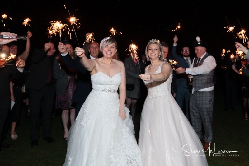 Group sparklers at The Forest Hills Hotel, Frodsham