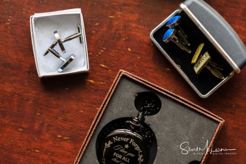 Cufflinks and fob watch