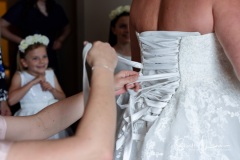 Fastening the dress