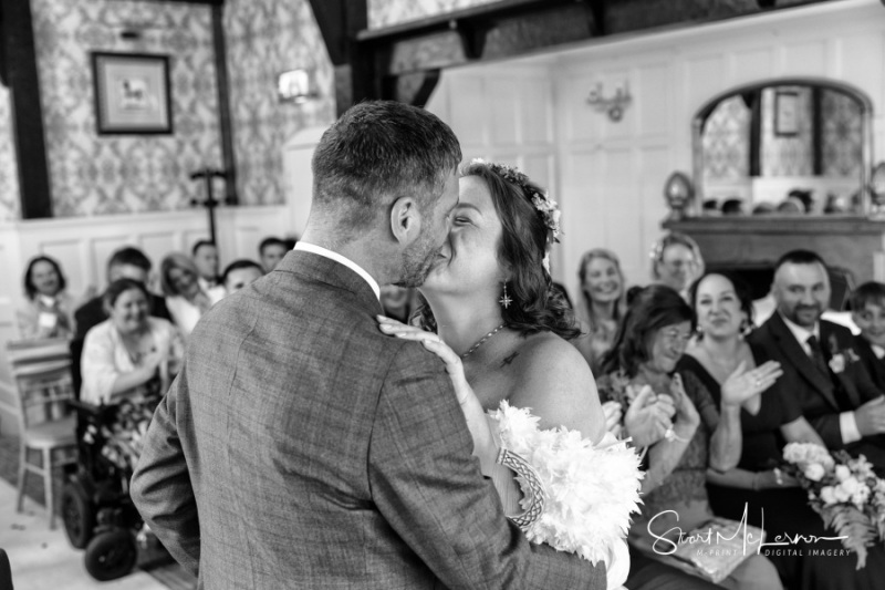 First kiss as man and wife