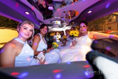 Inside the limo