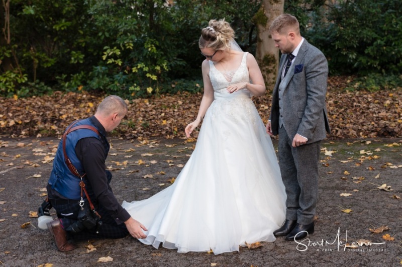 Adjusting the dress