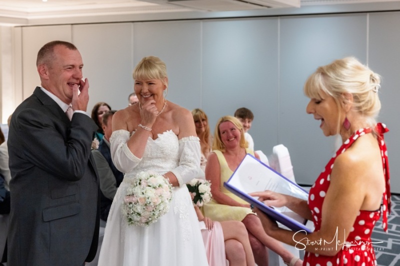 Laughter during the vows