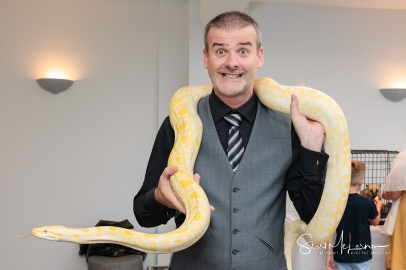 Wedding photographer and Burmese Python